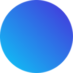 Blue circular gradient shape on a transparent background